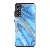 Vibrant Blue Marble Samsung Galaxy S21 FE 5G Glass Back Cover Online
