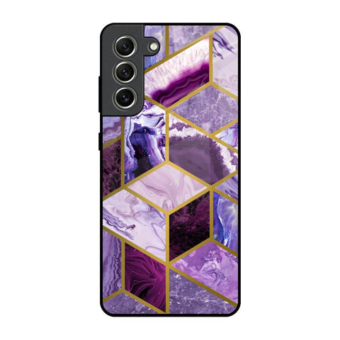 Purple Rhombus Marble Samsung Galaxy S21 FE 5G Glass Back Cover Online