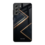 Sleek Golden & Navy Samsung Galaxy S21 FE 5G Glass Back Cover Online