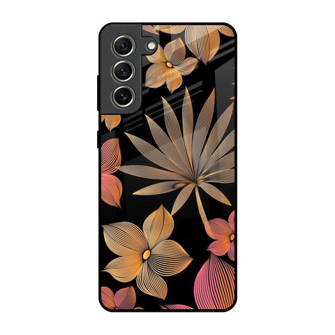 Lines Pattern Flowers Samsung Galaxy S21 FE 5G Glass Back Cover Online
