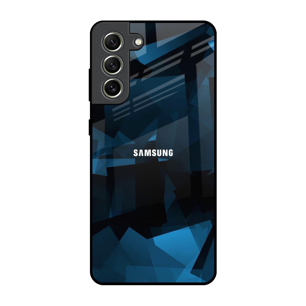 Polygonal Blue Box Samsung Galaxy S21 FE 5G Glass Back Cover Online