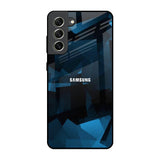 Polygonal Blue Box Samsung Galaxy S21 FE 5G Glass Back Cover Online