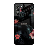 Tropical Art Flower Samsung Galaxy S21 FE 5G Glass Back Cover Online