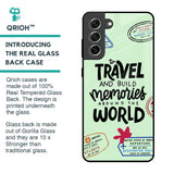 Travel Stamps Glass Case for Samsung Galaxy S21 FE 5G