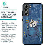 Kitty In Pocket Glass Case For Samsung Galaxy S21 FE 5G
