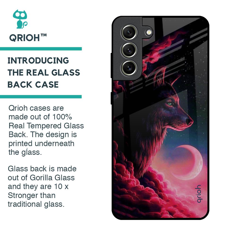 Moon Wolf Glass Case for Samsung Galaxy S21 FE 5G