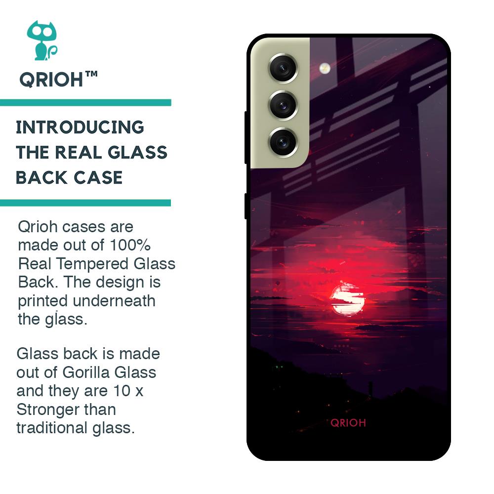 Morning Red Sky Glass Case For Samsung Galaxy S21 FE 5G