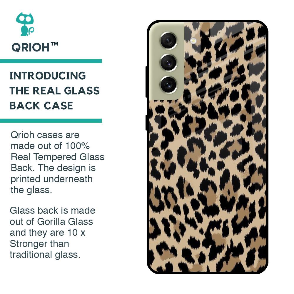Leopard Seamless Glass Case For Samsung Galaxy S21 FE 5G