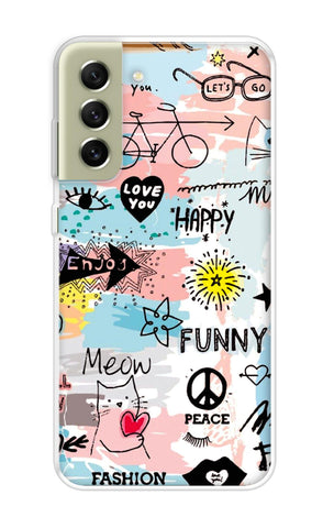 Happy Doodle Samsung Galaxy S21 FE 5G Back Cover
