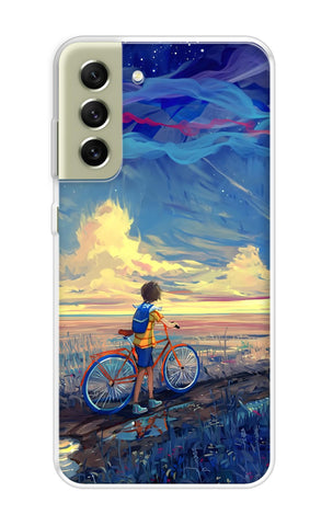 Riding Bicycle to Dreamland Samsung Galaxy S21 FE 5G Back Cover