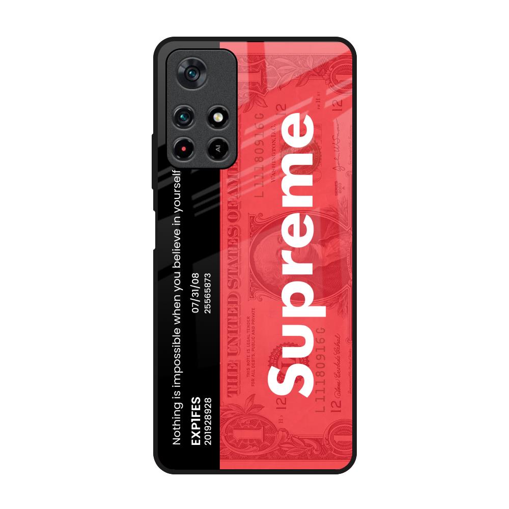Supreme Ticket Poco M4 Pro 5G Glass Back Cover Online