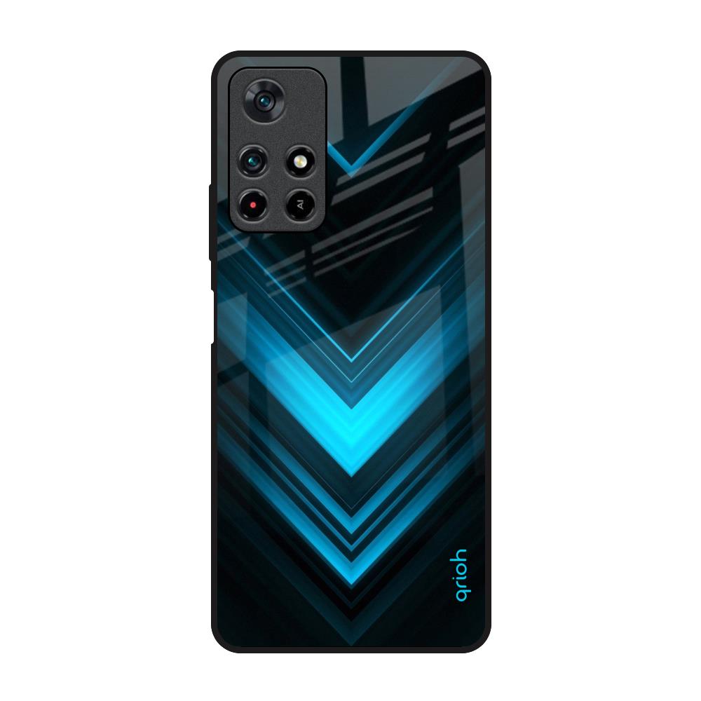 Vertical Blue Arrow Poco M4 Pro 5G Glass Back Cover Online