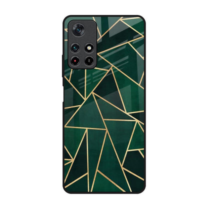 Abstract Green Poco M4 Pro 5G Glass Back Cover Online