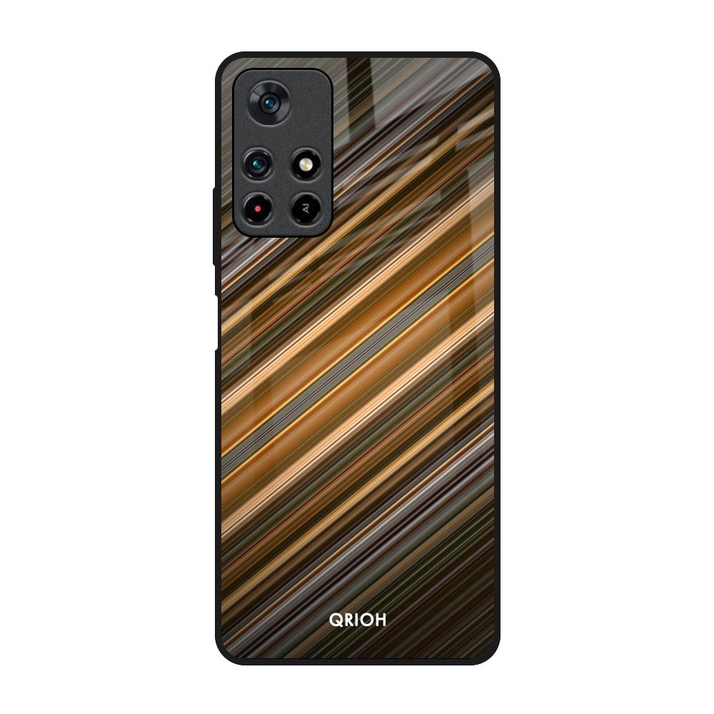 Diagonal Slash Pattern Poco M4 Pro 5G Glass Back Cover Online