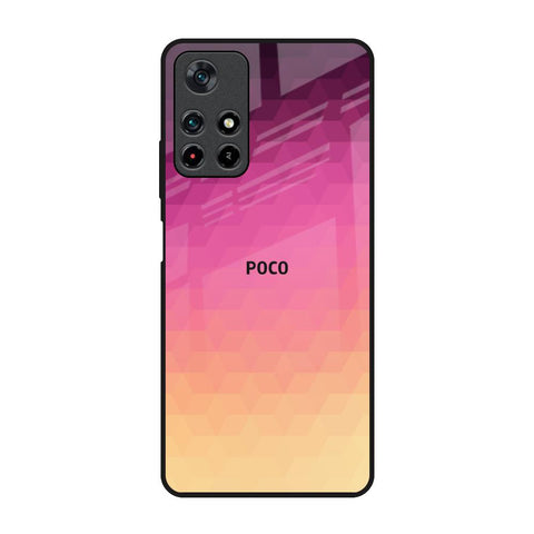 Geometric Pink Diamond Poco M4 Pro 5G Glass Back Cover Online