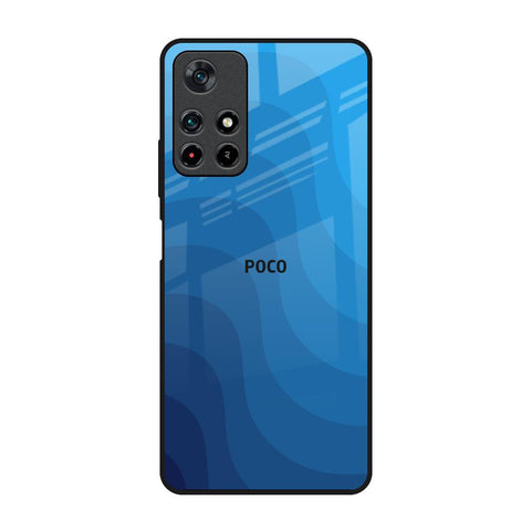 Blue Wave Abstract Poco M4 Pro 5G Glass Back Cover Online