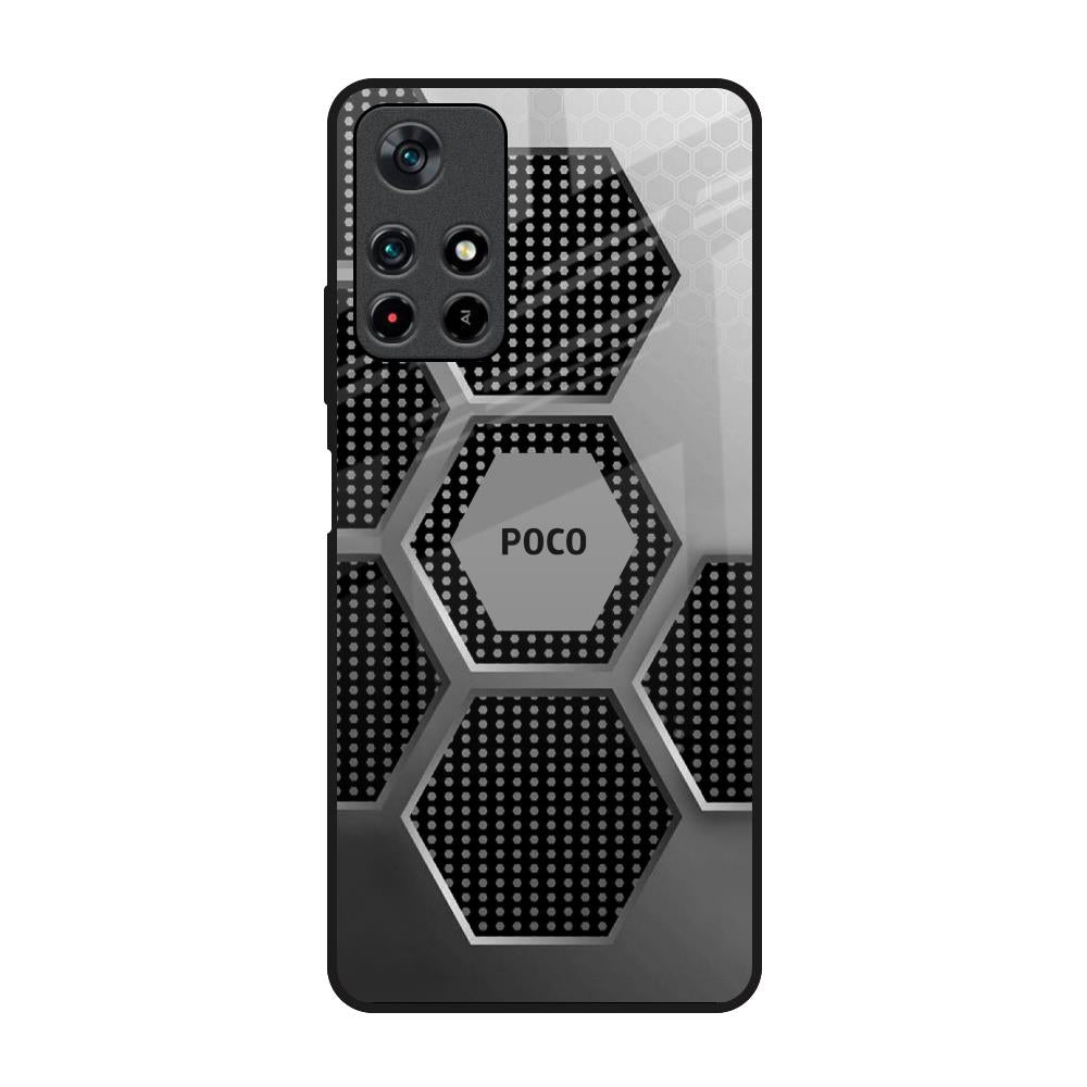 Hexagon Style Poco M4 Pro 5G Glass Back Cover Online