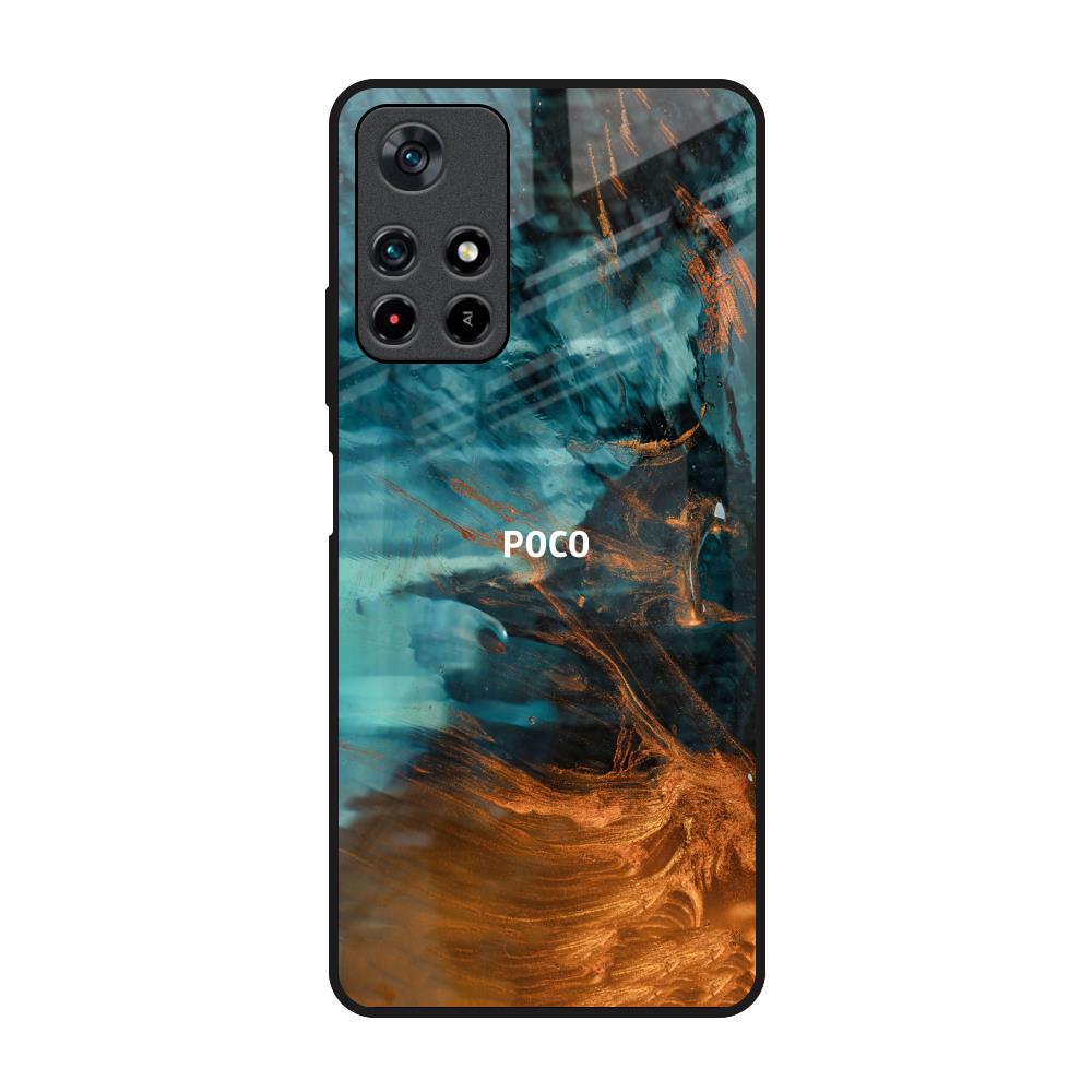 Golden Splash Poco M4 Pro 5G Glass Back Cover Online