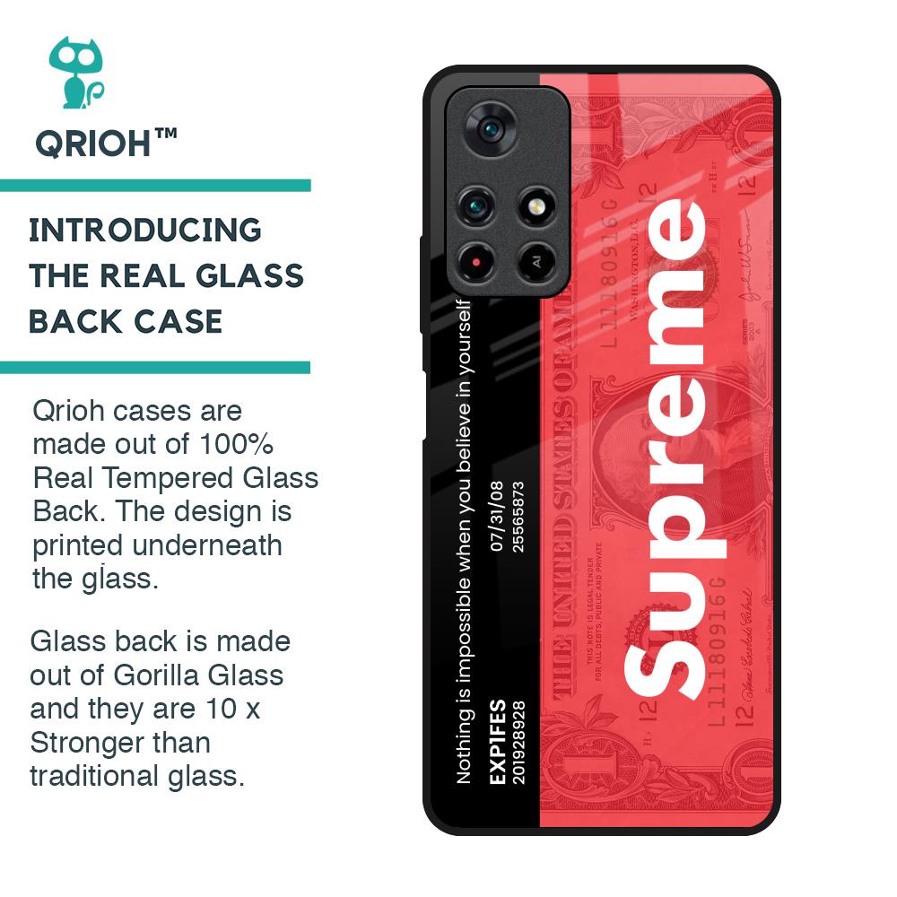 Supreme Ticket Glass Case for Poco M4 Pro 5G