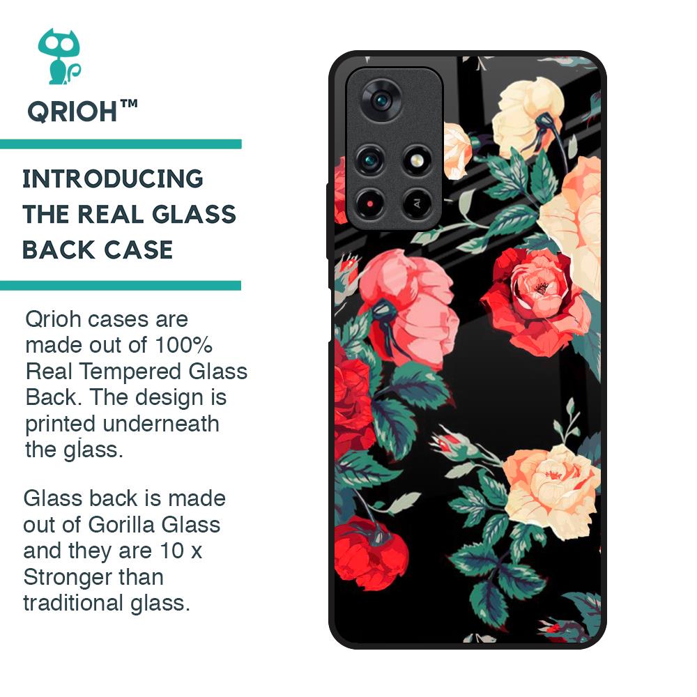Floral Bunch Glass Case For Poco M4 Pro 5G