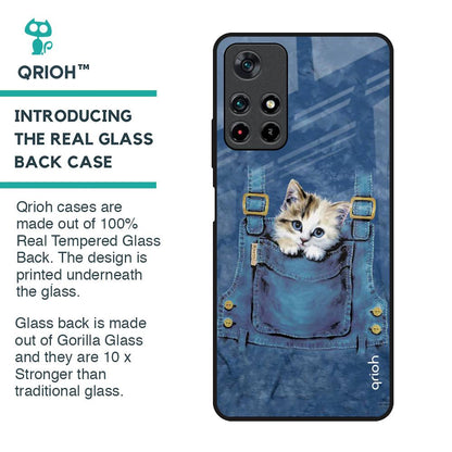 Kitty In Pocket Glass Case For Poco M4 Pro 5G
