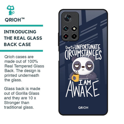 Struggling Panda Glass Case for Poco M4 Pro 5G