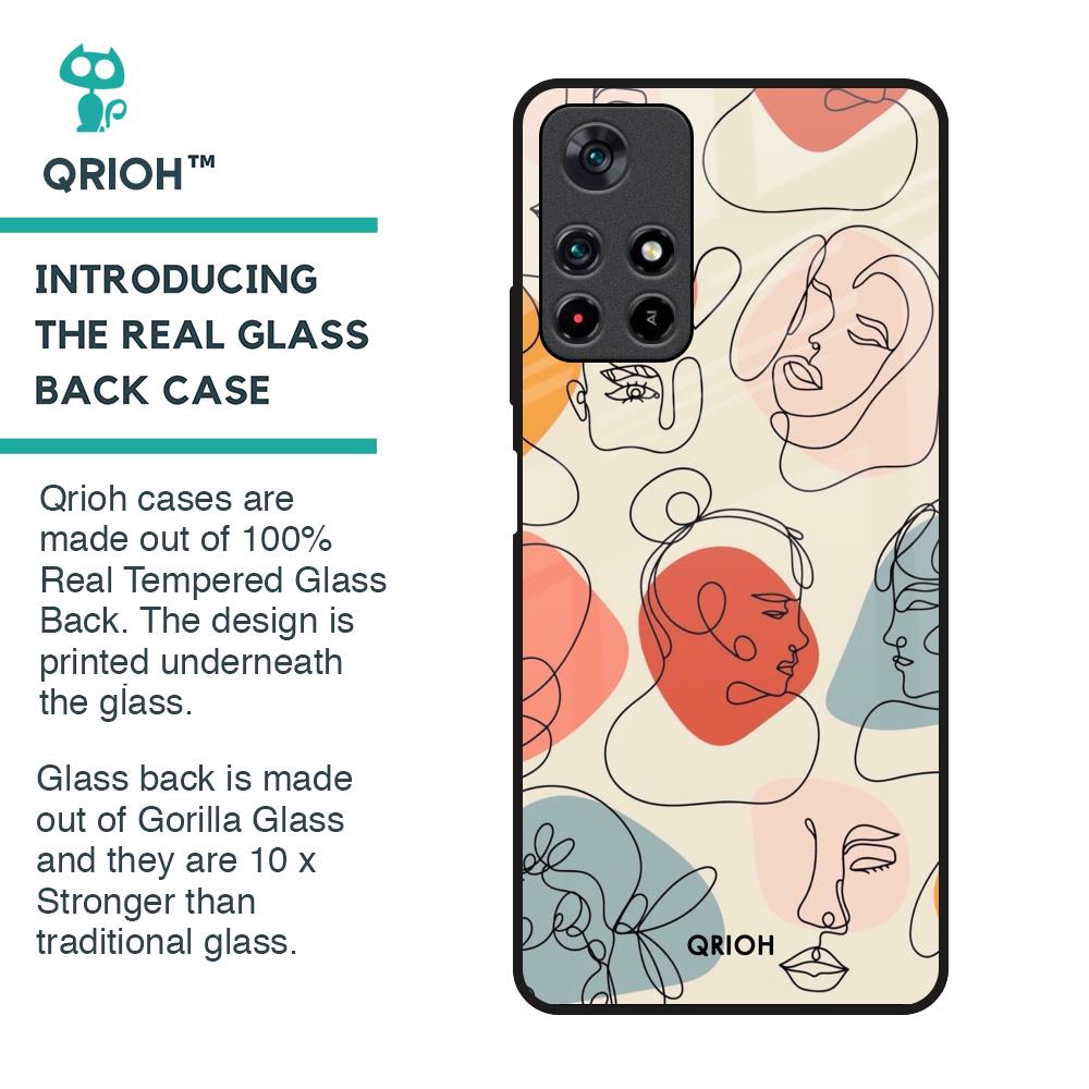 Abstract Faces Glass Case for Poco M4 Pro 5G