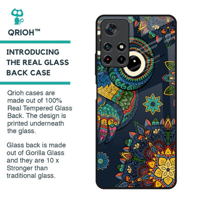 Owl Art Glass Case for Poco M4 Pro 5G