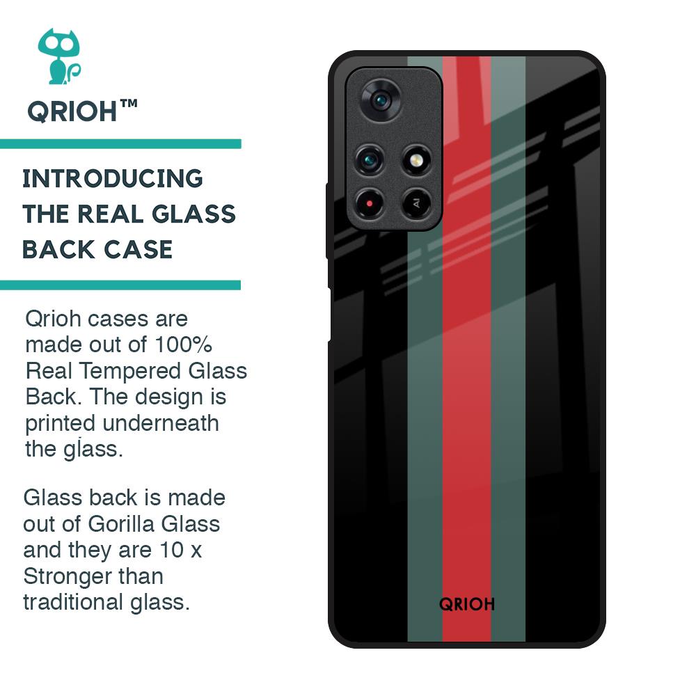Vertical Stripes Glass Case for Poco M4 Pro 5G