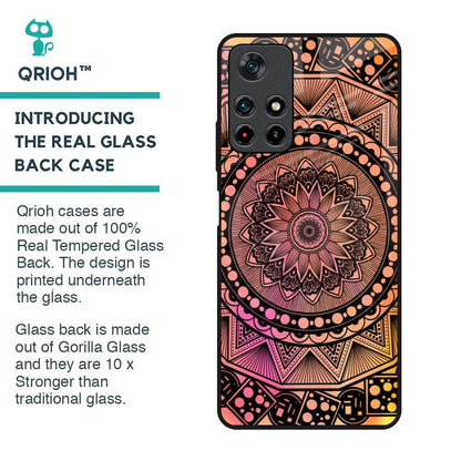 Floral Mandala Glass Case for Poco M4 Pro 5G