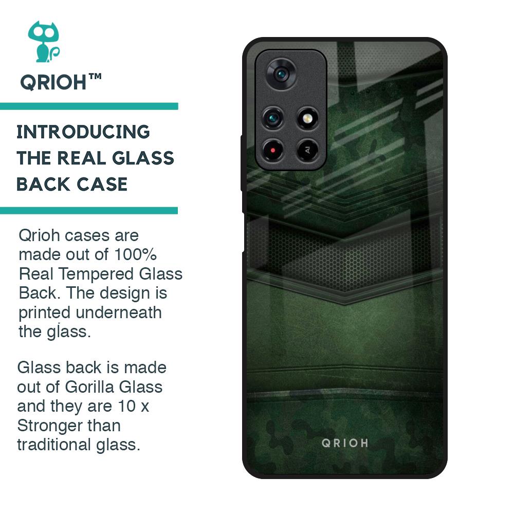 Green Leather Glass Case for Poco M4 Pro 5G