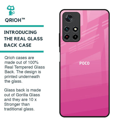Pink Ribbon Caddy Glass Case for Poco M4 Pro 5G