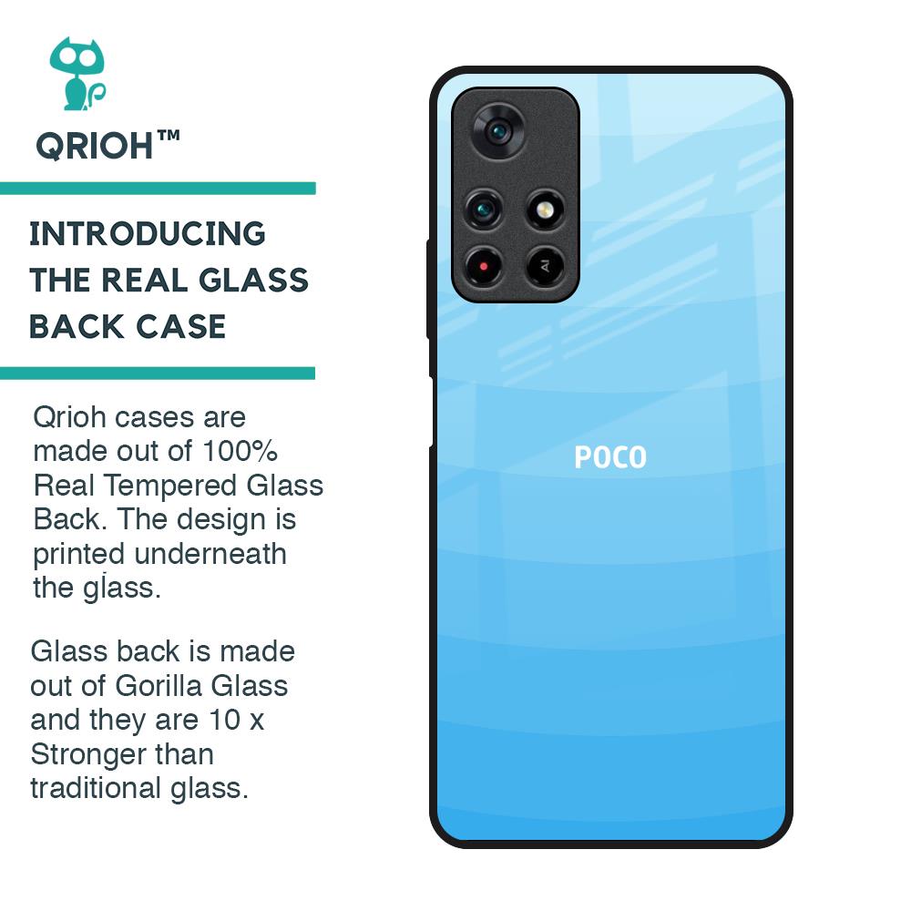 Wavy Blue Pattern Glass Case for Poco M4 Pro 5G