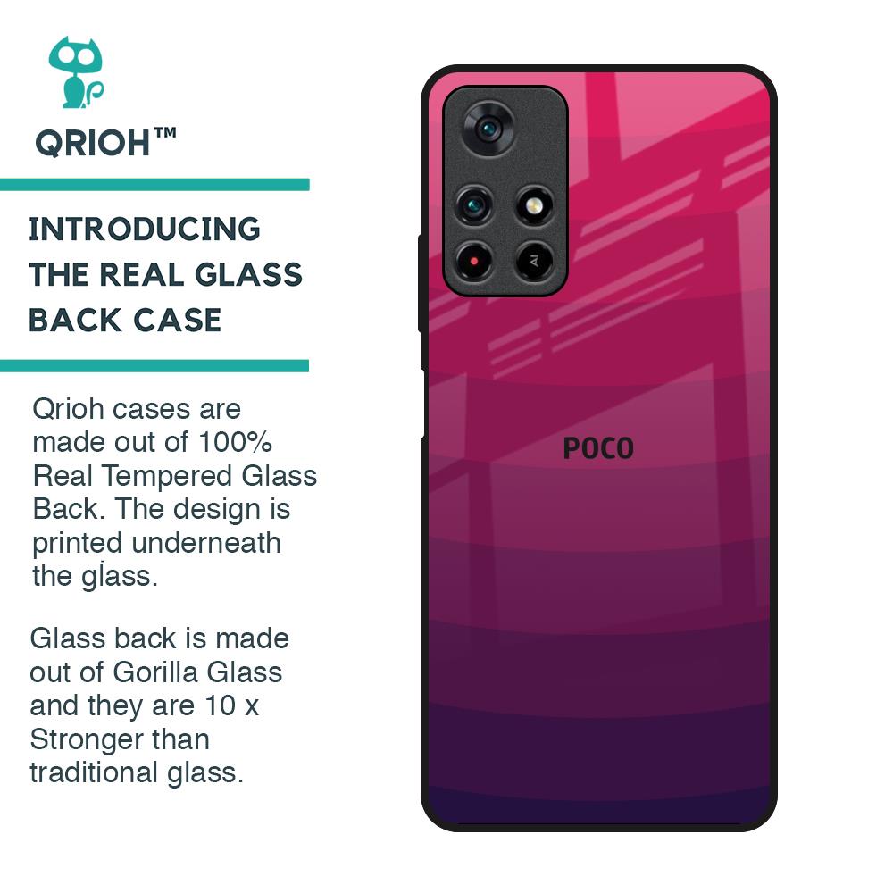 Wavy Pink Pattern Glass Case for Poco M4 Pro 5G