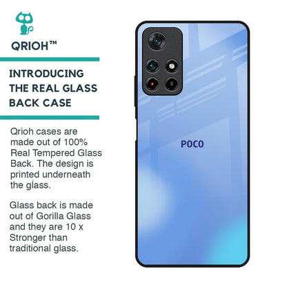 Vibrant Blue Texture Glass Case for Poco M4 Pro 5G