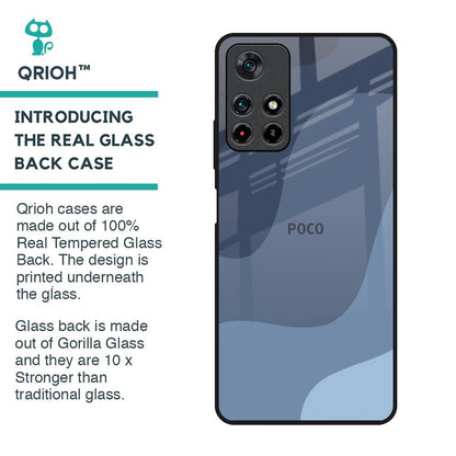 Navy Blue Ombre Glass Case for Poco M4 Pro 5G