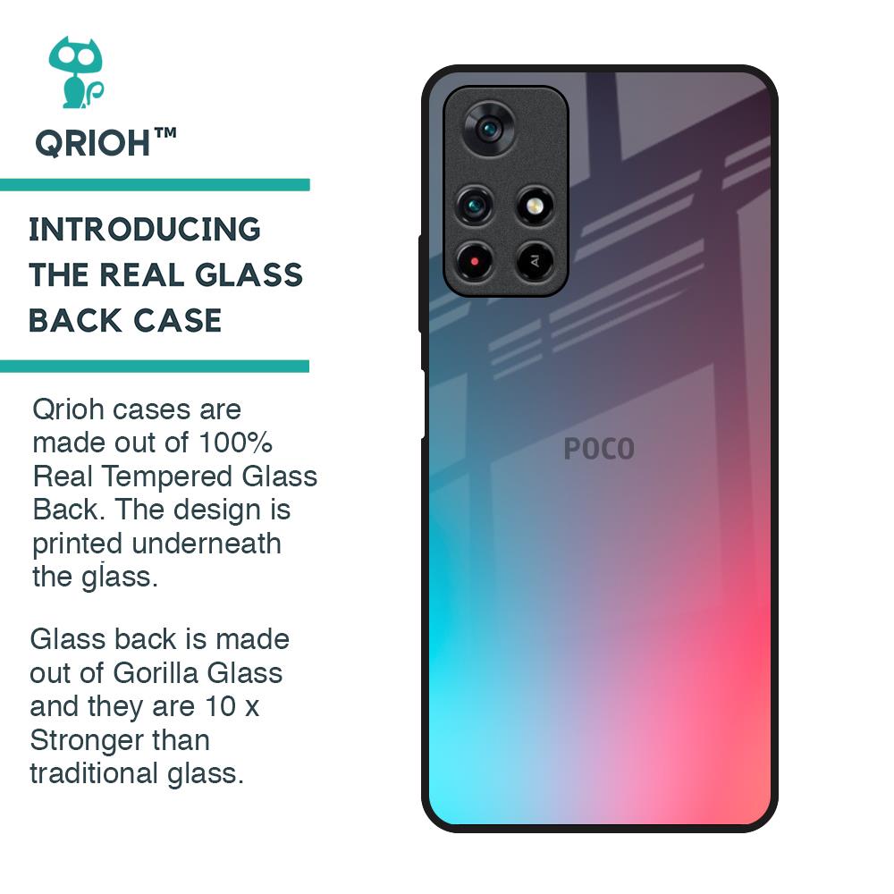 Rainbow Laser Glass Case for Poco M4 Pro 5G