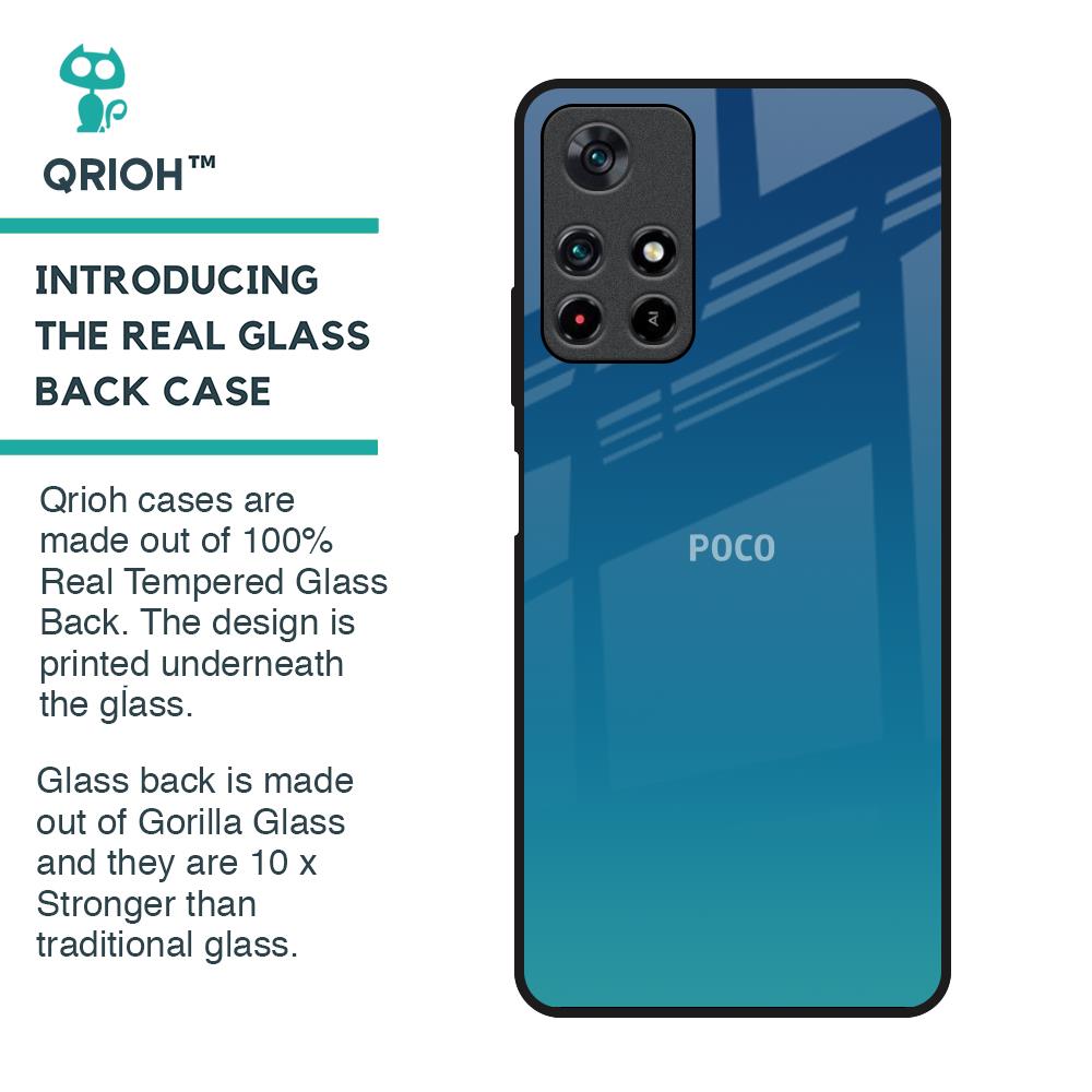 Celestial Blue Glass Case For Poco M4 Pro 5G