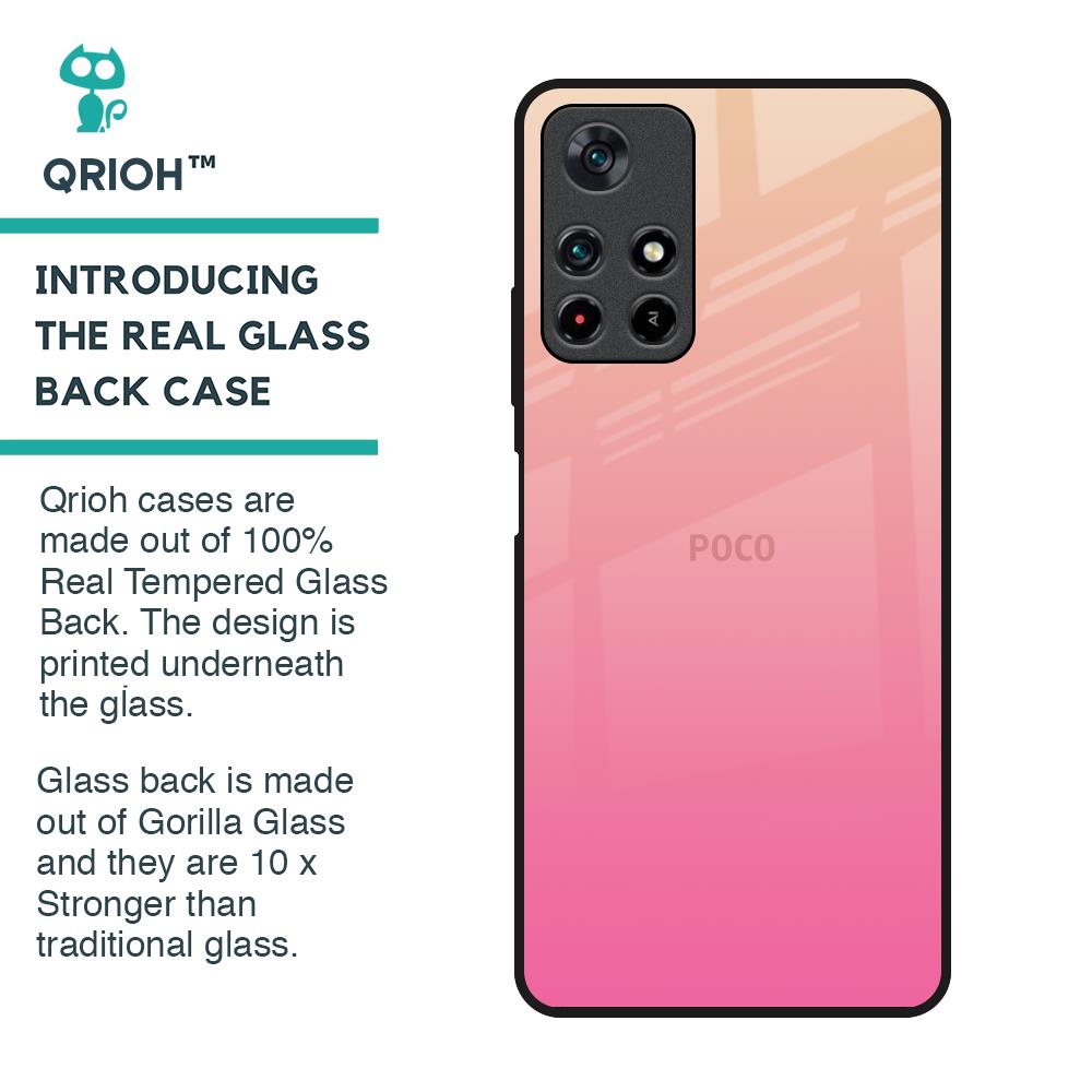 Pastel Pink Gradient Glass Case For Poco M4 Pro 5G