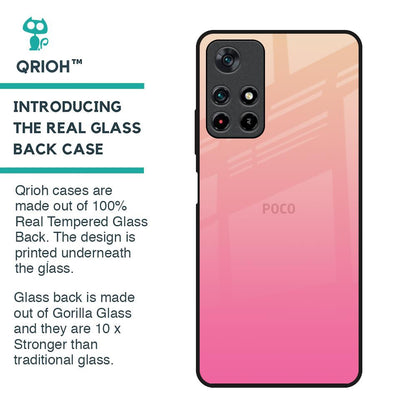 Pastel Pink Gradient Glass Case For Poco M4 Pro 5G