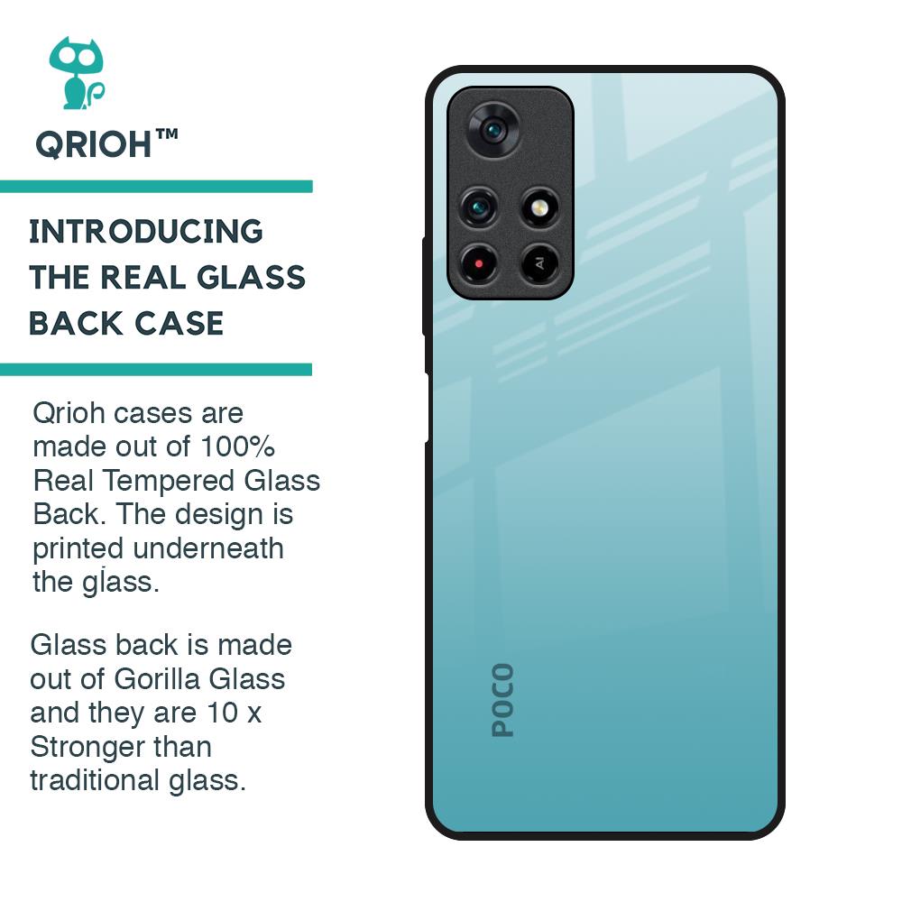 Arctic Blue Glass Case For Poco M4 Pro 5G