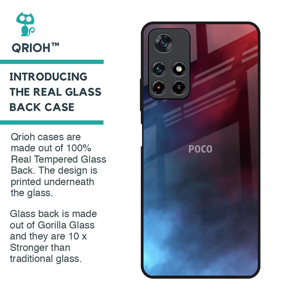 Smokey Watercolor Glass Case for Poco M4 Pro 5G