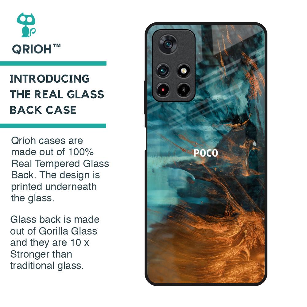 Golden Splash Glass Case for Poco M4 Pro 5G