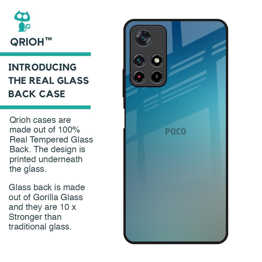 Sea Theme Gradient Glass Case for Poco M4 Pro 5G