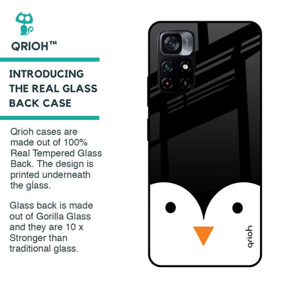 Cute Penguin Glass Case for Poco M4 Pro 5G