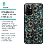 Peacock Feathers Glass case for Poco M4 Pro 5G