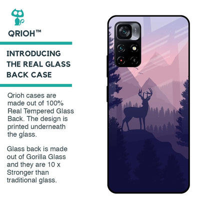 Deer In Night Glass Case For Poco M4 Pro 5G