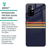 Tricolor Stripes Glass Case For Poco M4 Pro 5G