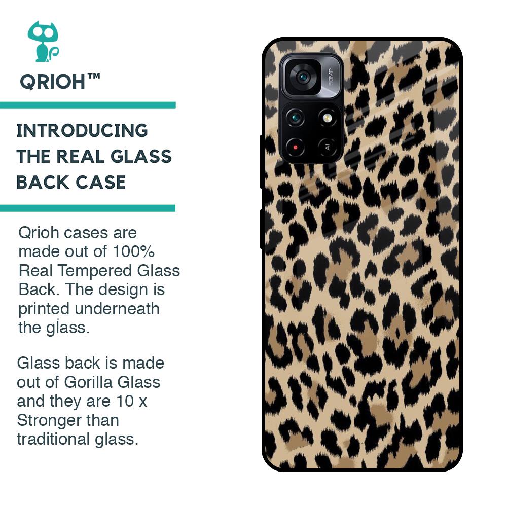 Leopard Seamless Glass Case For Poco M4 Pro 5G