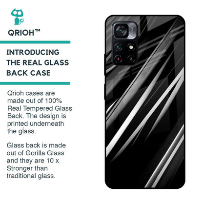 Black & Grey Gradient Glass Case For Poco M4 Pro 5G